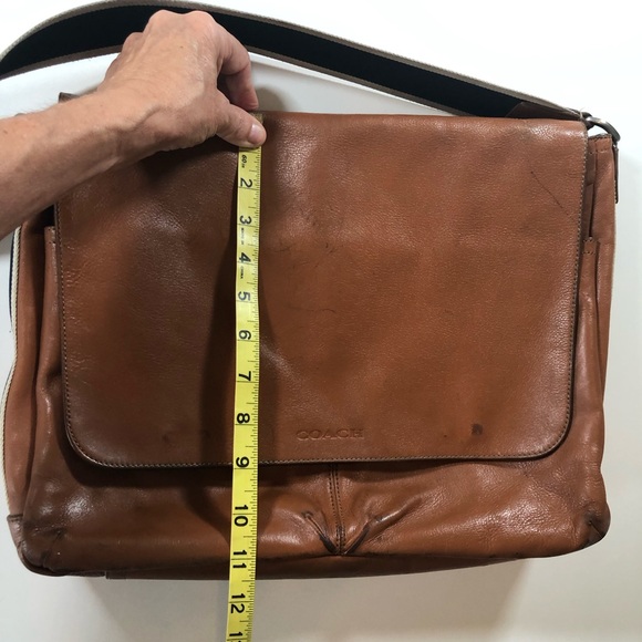 Coach Heritage Web Messenger Bag, Brown Leather 14x11x3, Classic Crossbody/Brief - Picture 9 of 17